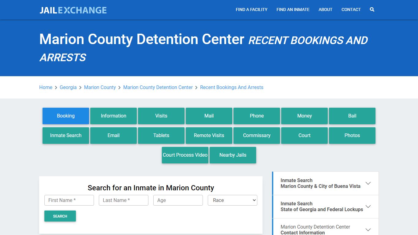 Marion County Detention Center Recent Bookings And Arrests - Jail Exchange