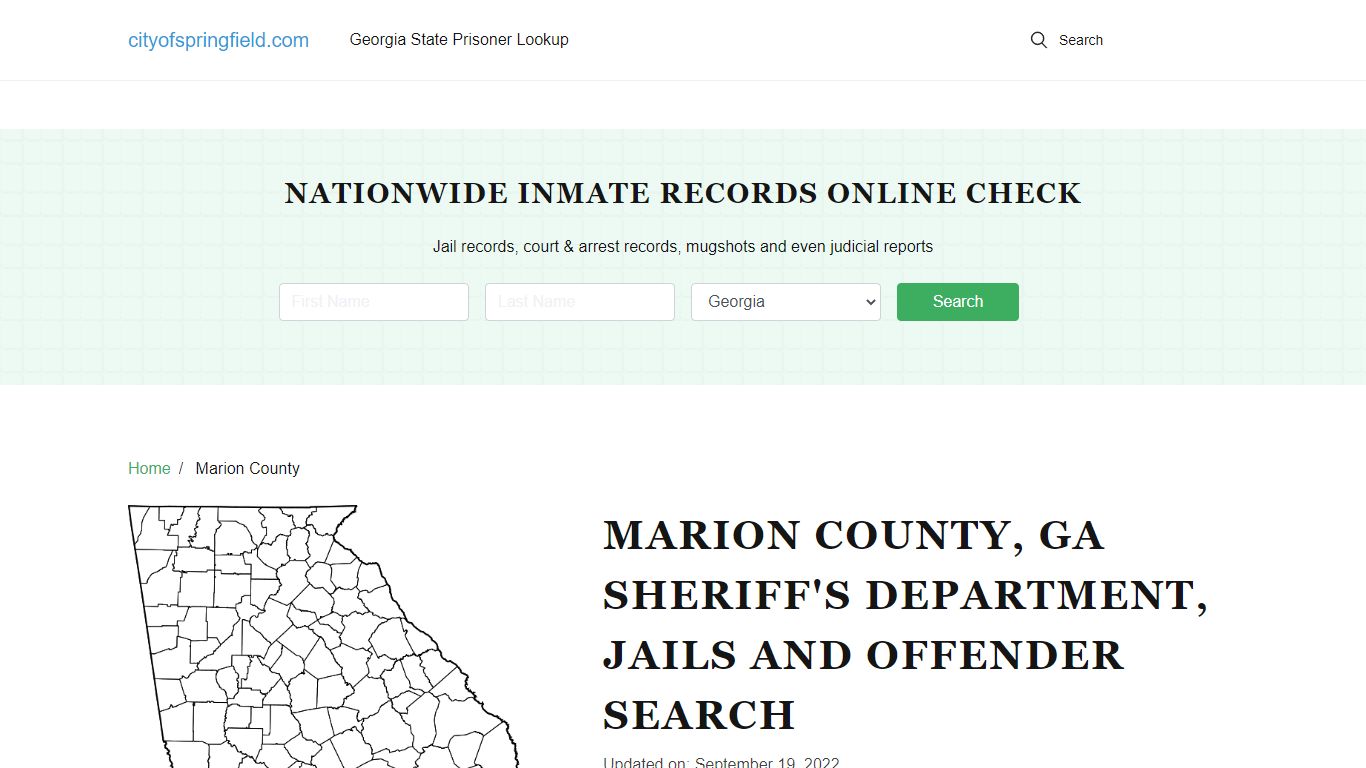 Marion County, GA Sheriff's Department, Jails and Offender Search